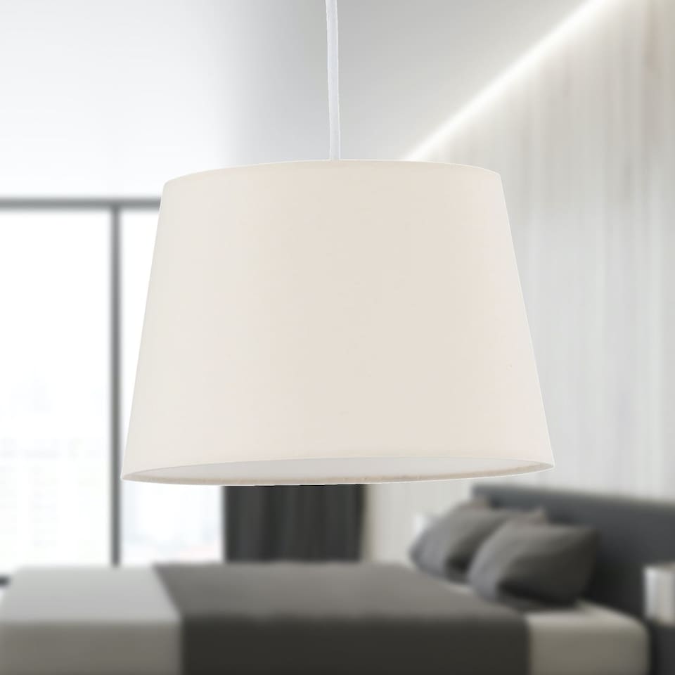 image 1 of Natural Cotton 23cm Tapered Cylinder Pendant or Lamp Shade | Brown | Medium | 1