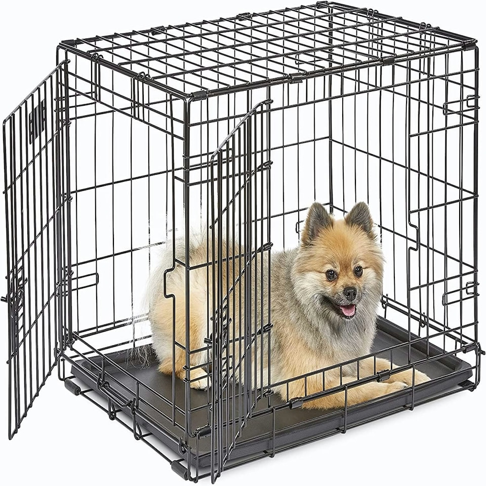 image 1 of Marco Paul 24" Double Door Dog Crate Black