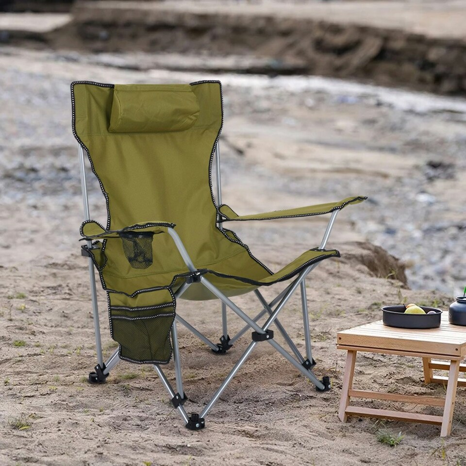 image 1 of Living and Home Foldable Camping Chair - Olive Green 165cm Green | Standard