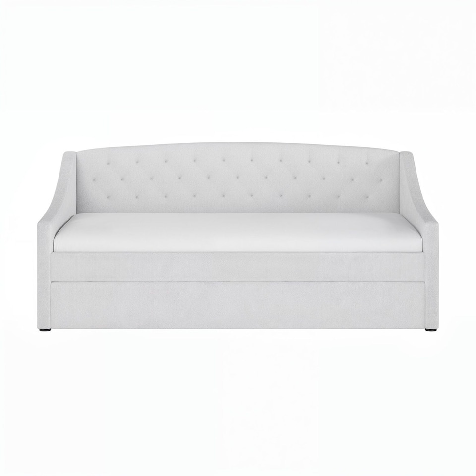 image 1 of Flair Aurora Daybed with Trundle White Boucle