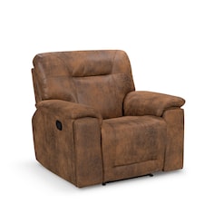 Faux Leather Suede Brown Manual Recliner Chair MURCIA