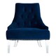 image 1 of Interiors by Premier Button Tufted Blue Velvet Accent Chair, Contemporary Chair With Acrylic Legs, Blue Chair For Living Room Blue