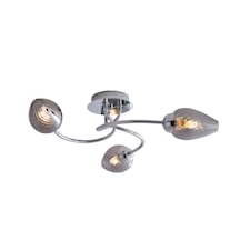 Lina 3-Light Chrome Flush Ceiling Light