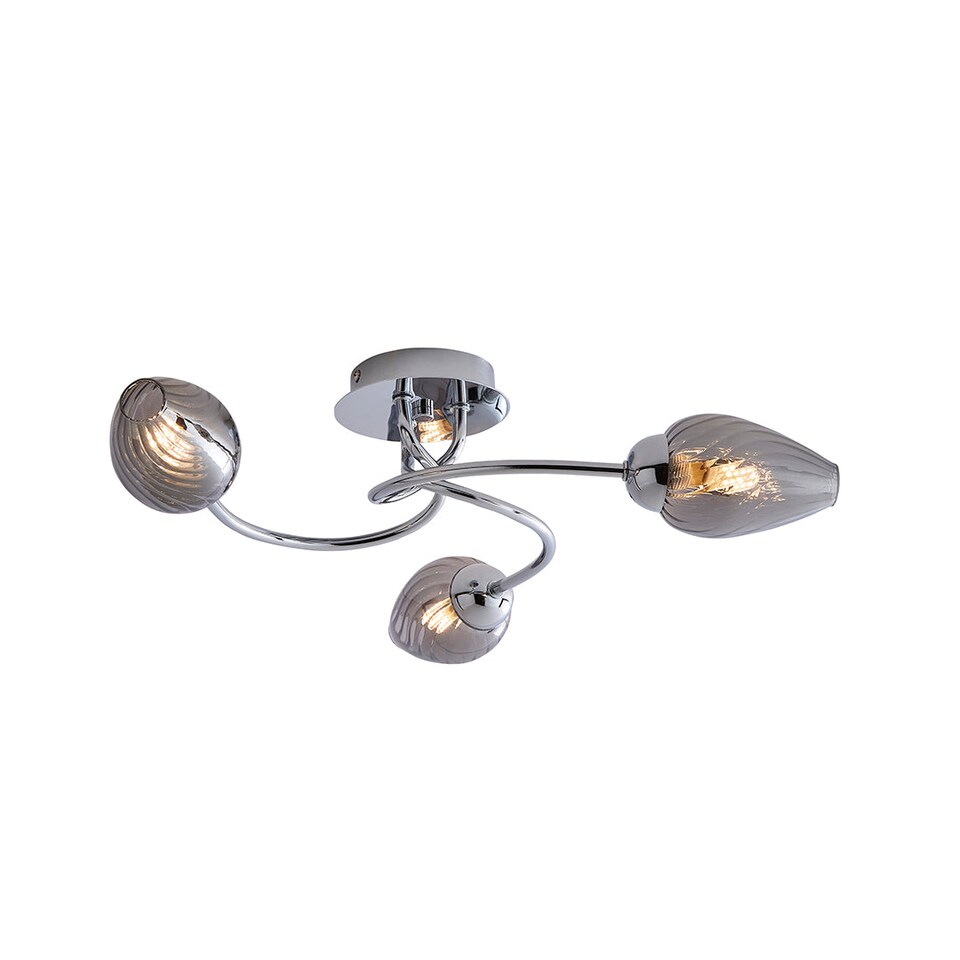 image 1 of Lina 3-Light Chrome Flush Ceiling Light