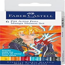 Pitt Artist Pen Manga - Wallet of 6 Shônen - Faber-Castell - FC167157