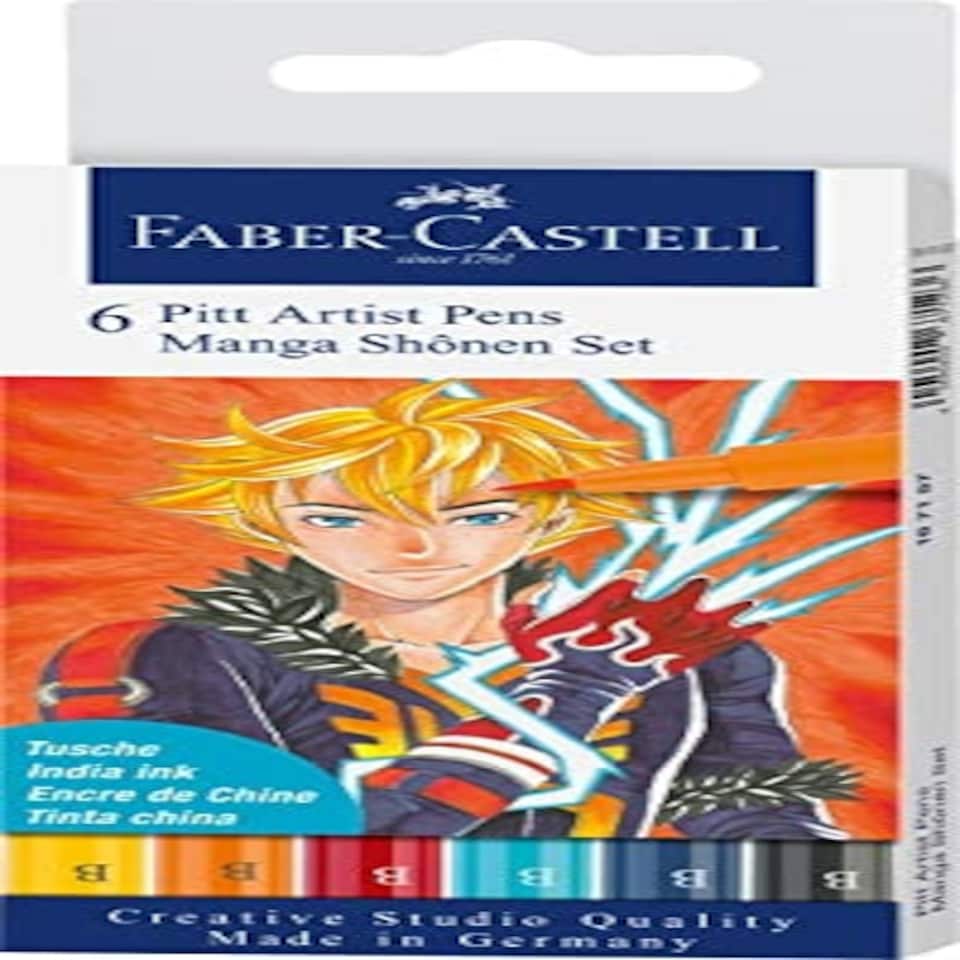 Pitt Artist Pen Manga - Wallet of 6 Shônen - Faber-Castell - FC167157