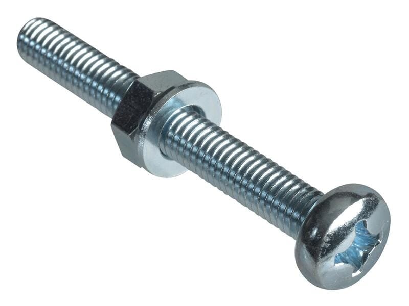 Forgefix Machine Screw Pozi Pan Head Zp M6 X 50Mm Forge Pack 4 in Silver