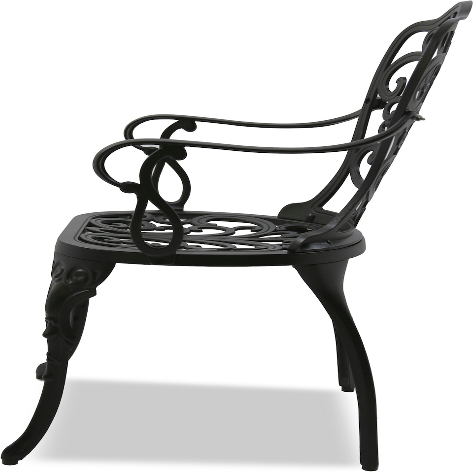 image 1 of Centurion Supports BANGUI Black Garden and Patio Table and 2 Chairs Cast Aluminium Bistro Set