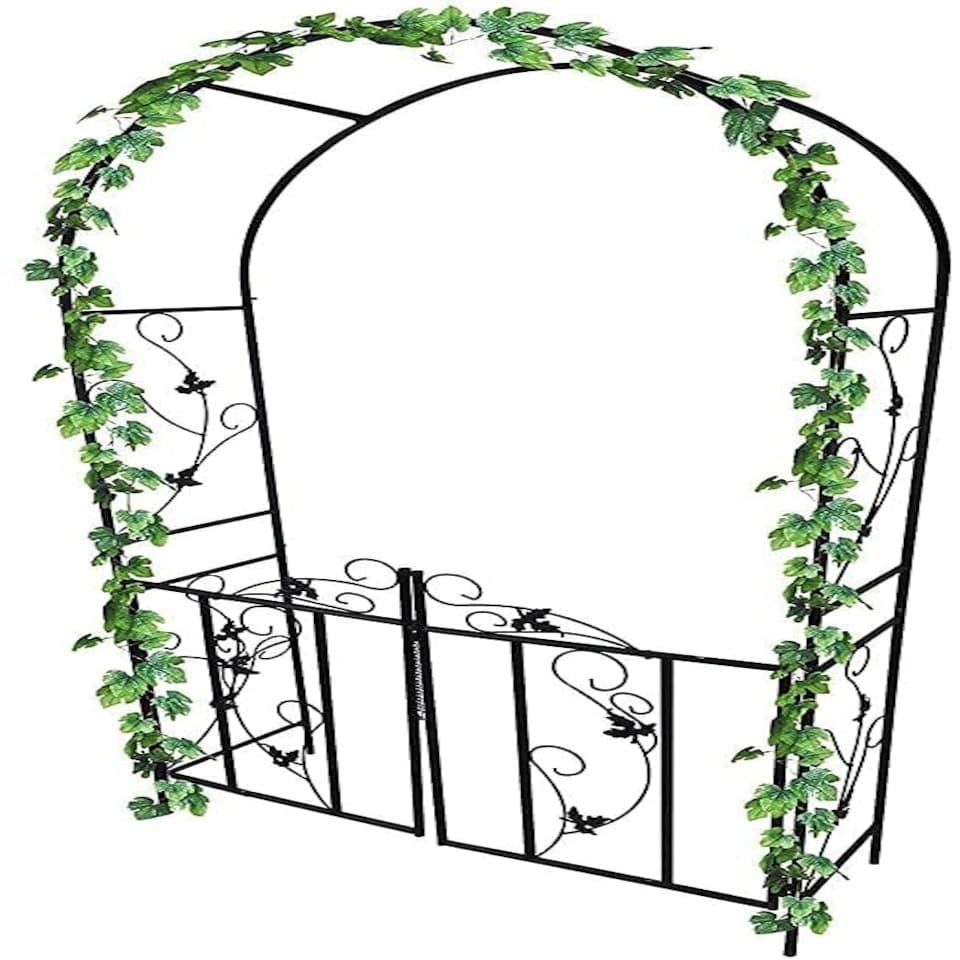 image 1 of Marco Paul 2.1m Steel Frame Garden Arch With Gate