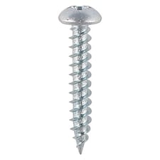 Timco - Twin-Threaded Woodscrews - PZ - Round - Zinc (Size 10 x 1 - 200 Pieces)