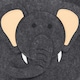 image 5 of OHS Kids Round Elephant Felt Toy Storage Organiser Basket - Charcoal