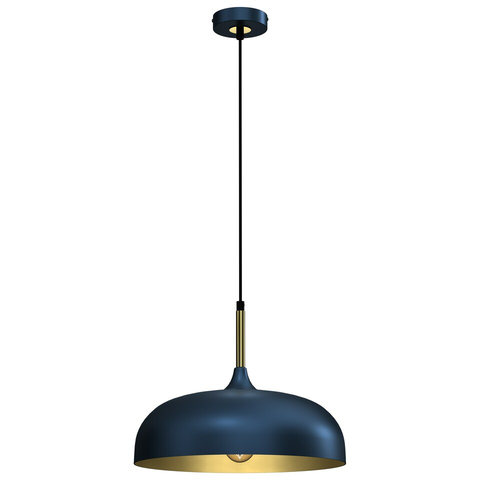 image 1 of Milagro Pendant Lamp Lincoln Blue/Gold 1XE27 35cm