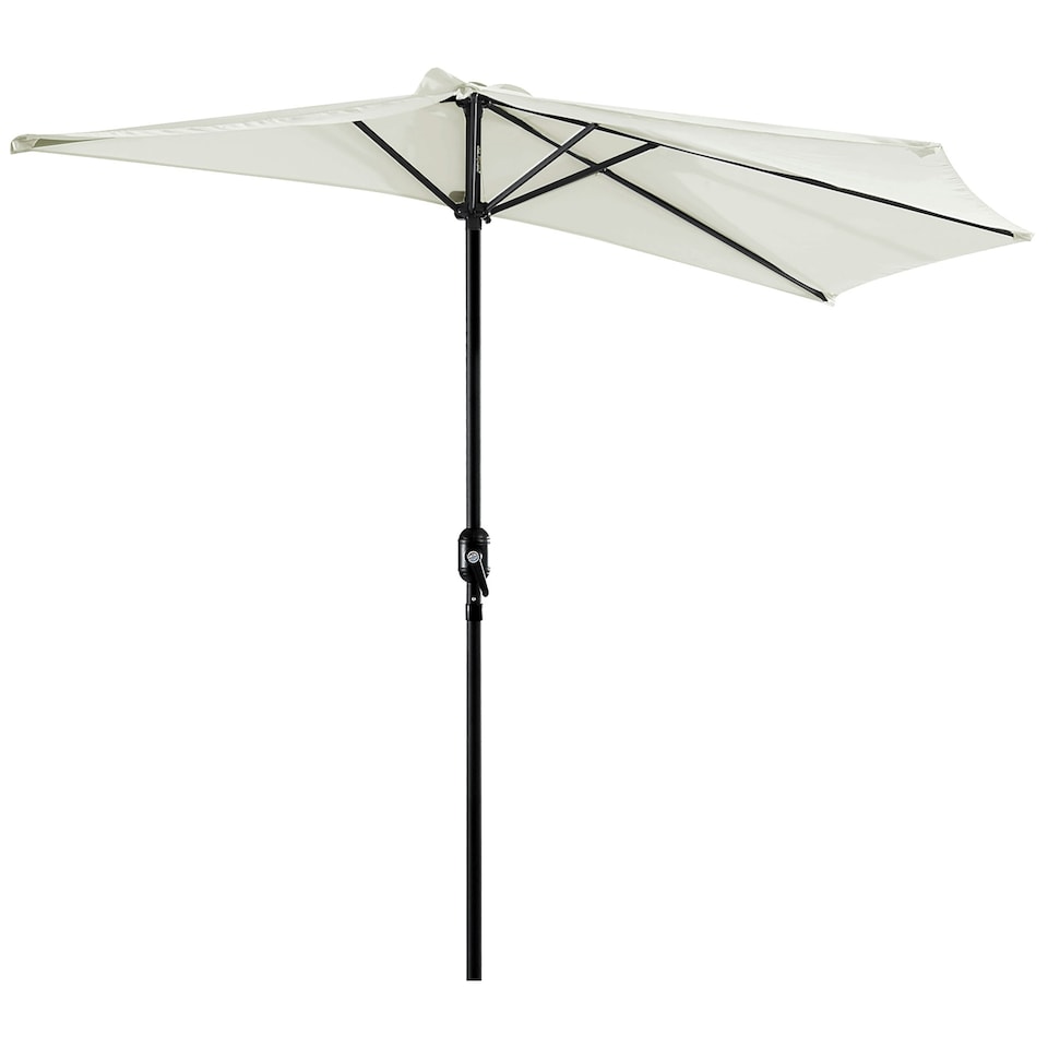 image 1 of Outsunny 2.7m Metal Frame Garden Furniture Parasol Half Round Umbrella