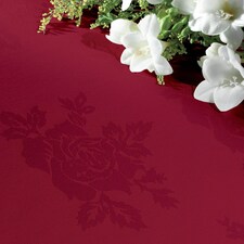 Polyester Rose Design Tablecloth | Red | burgundy | 89cm x 89cm