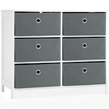 HOMCOM Chests of Drawer Fabric Dresser Storage Cabinet w/ 6 Drawers for Bedroom
