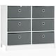 image 1 of HOMCOM Chests of Drawer Fabric Dresser Storage Cabinet w/ 6 Drawers for Bedroom