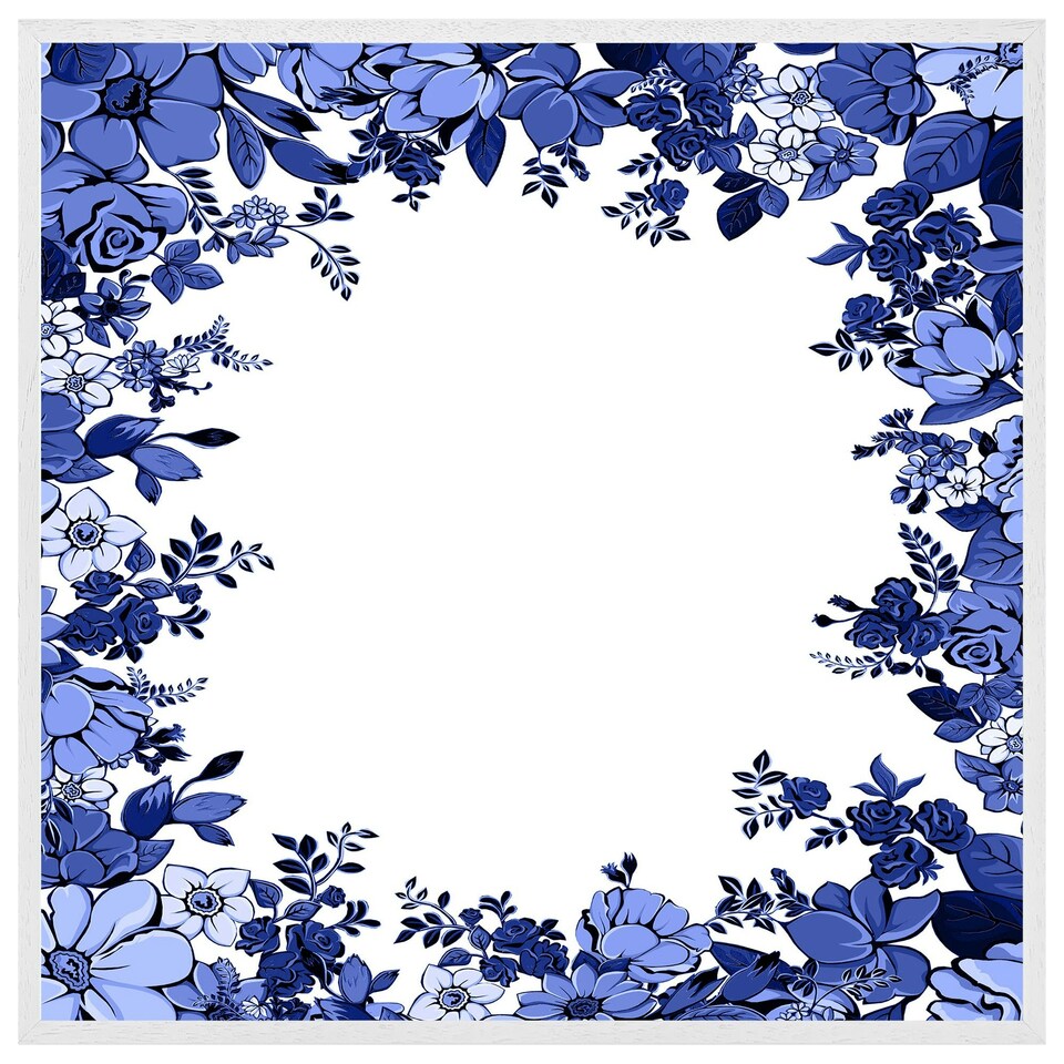 image 1 of Winter floral frame (Picture Frame) White | XL
