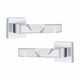 image 3 of Golden Grace 1 Pair Modern Nova Premium Design Door Handles on Square Rose in Polished Chrome with 3" Ball Bearing Hinges and 2.5" Tubular Latch Chrome