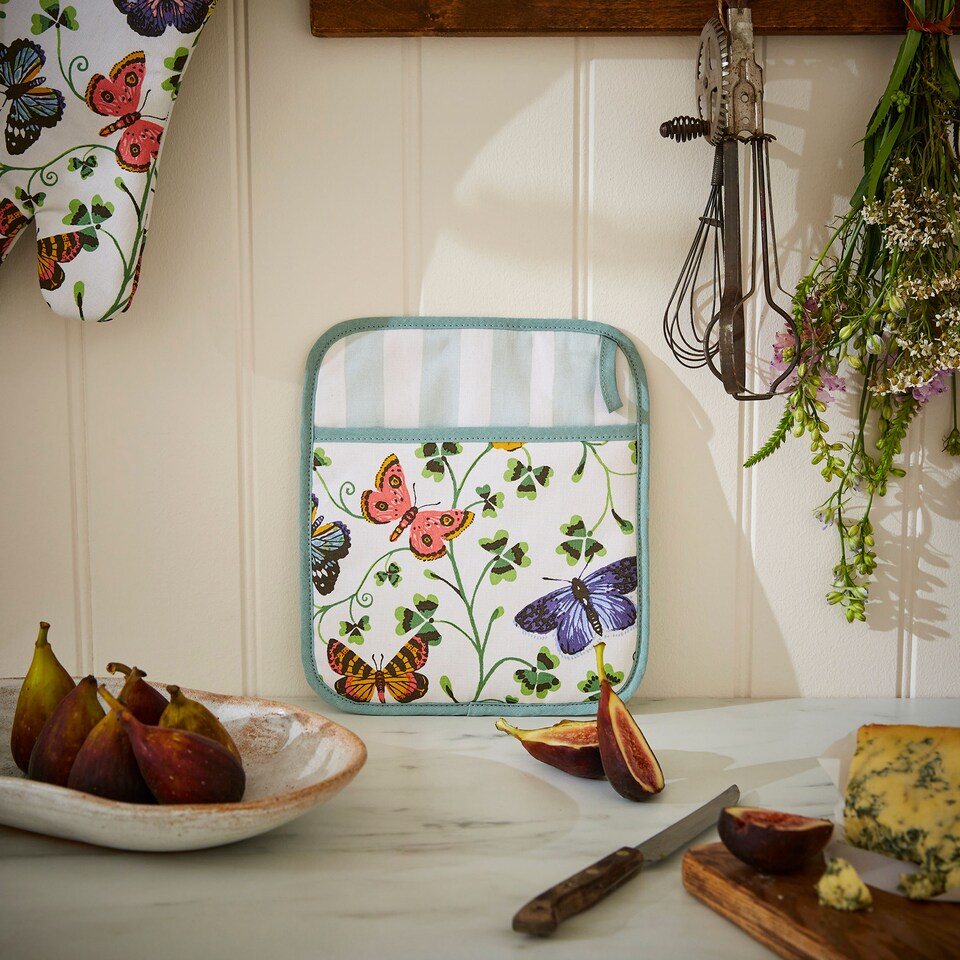 image 1 of Ulster Weavers Butterfly Grove Pot Mitt Blue