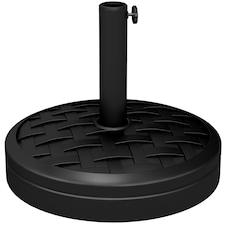 Outsunny 18kg Concrete Parasol Base with Rattan Effect Heavy Duty Umbrella Stand