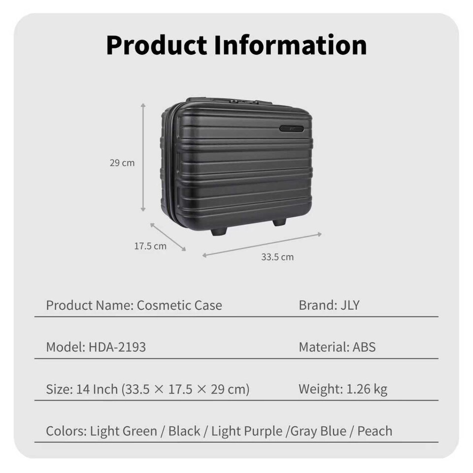 image 1 of ABS Hard Shell Travel Vanity Case with Waterproof Compartment | Black | Black | Cabin Bag | 1