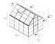 image 4 of Greenhouse Hybrid 6 x 8 - Polycarbonate - L247 x W185 x H208 cm - Green