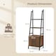 image 2 of COSTWAY 4-Tier Ladder Shelf Bookshelf Industrial Bookcase Brown