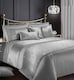 image 1 of Intimates Vera Foil Printed Duvet Cover & Pillowcase Set | Silver | Silver | Single