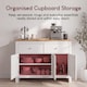 image 7 of Vida Designs Arlington 2 Drawer 3 Door Sideboard Shaker Buffet Cabinet Storage, White & Oak | White | White & Oak | 1