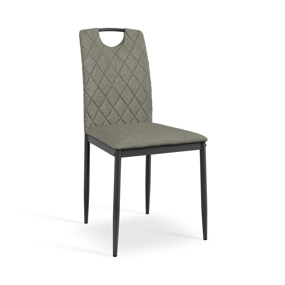 image 1 of Set Of 2 Monza Fabric Dining Chair Modern Padded Seat Metal Legs Kitchen Grey | Grey