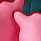 image 3 of OHS 2 x Matte Velvet Scallop Edge Cushion Covers, 45x45cm - Pink/Red