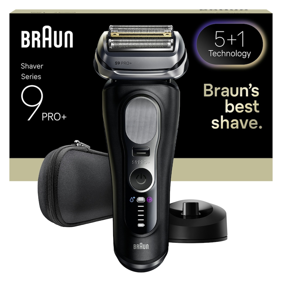 image 1 of Braun Series 9 PRO+ Electric Shaver, Pro SensoAdapt, Charging Stand, 9610S, Black