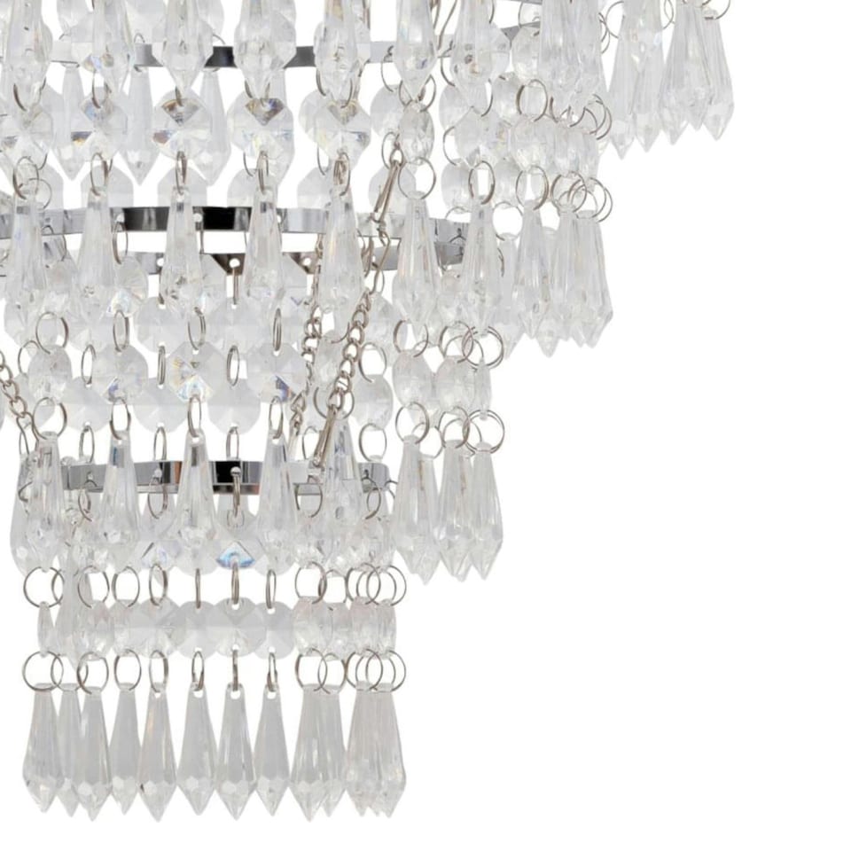 image 1 of First Choice Lighting Chrome Tiered Chandelier Style Light Shade Clear | Chrome