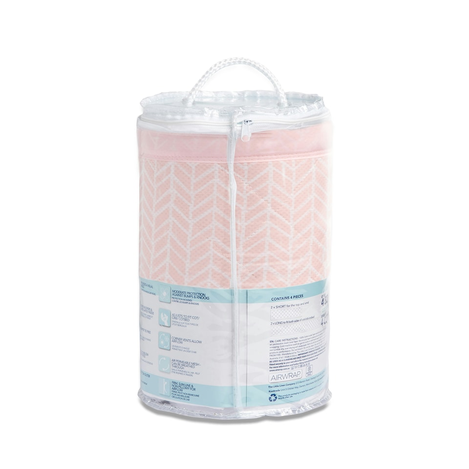 image 1 of Airwrap™ 4 Sided Cot Liner - Bumper Alternative, Soho Pink