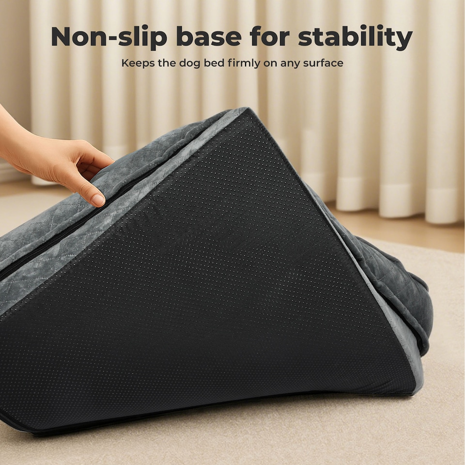 image 1 of Skylos Orthopedic Pet Bed Dog Memory Foam Cushion Calming Mat Washable XL Grey | Grey | Extra Large