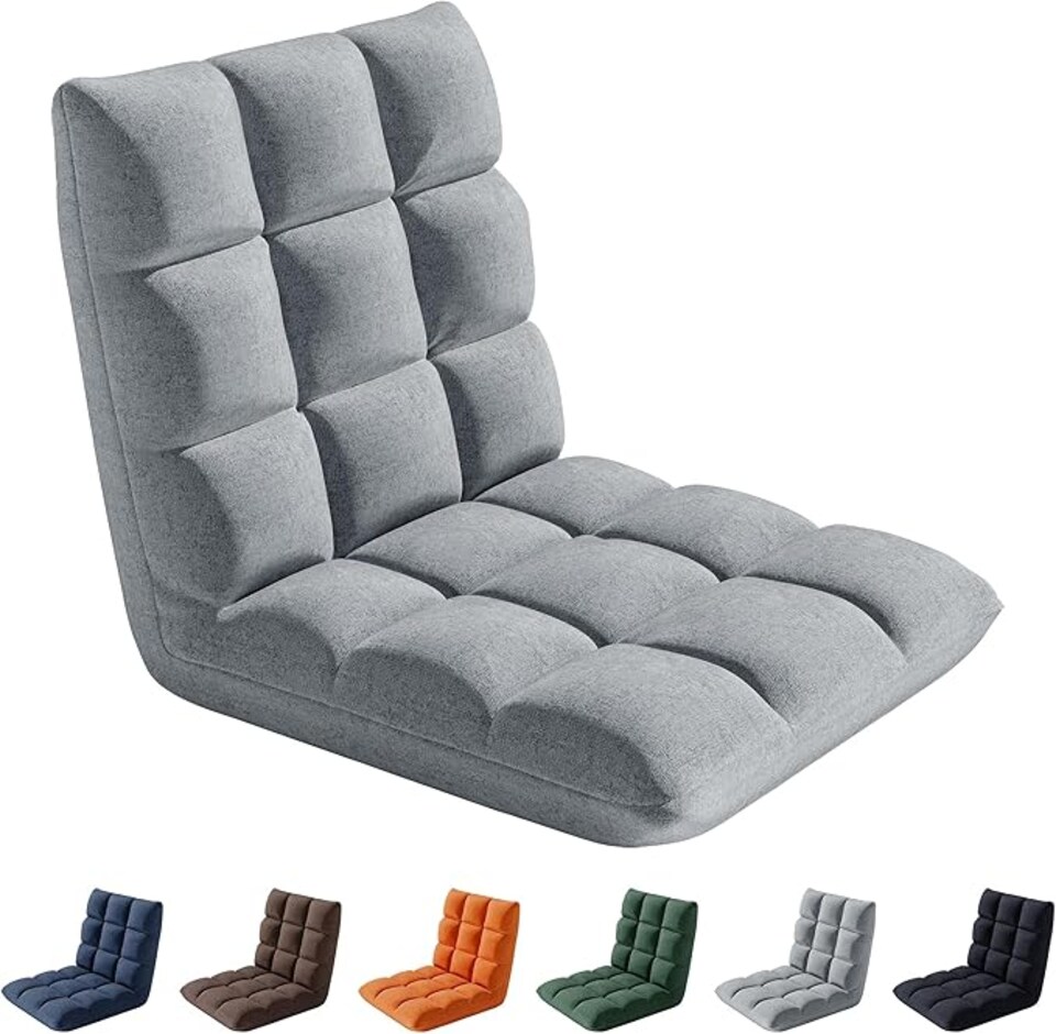 MCC Direct Folding Floor Chair 14 Position Padded Adjustable Lounge Recliner Chair