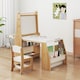 image 5 of COSTWAY Kids Art Table and Chair Set Multifunctional Kids Activity-Natural