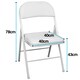 image 6 of TekBox White Folding Faux Leather Chairs - Set of 3