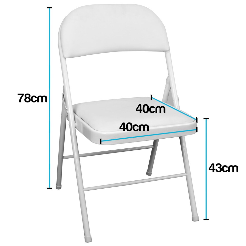 image 1 of TekBox White Folding Faux Leather Chairs - Set of 3