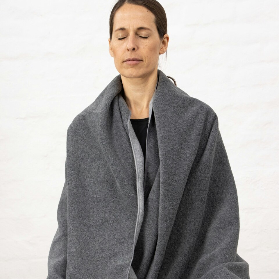 image 1 of Myga Grey Fleece Yoga Blanket - Grey