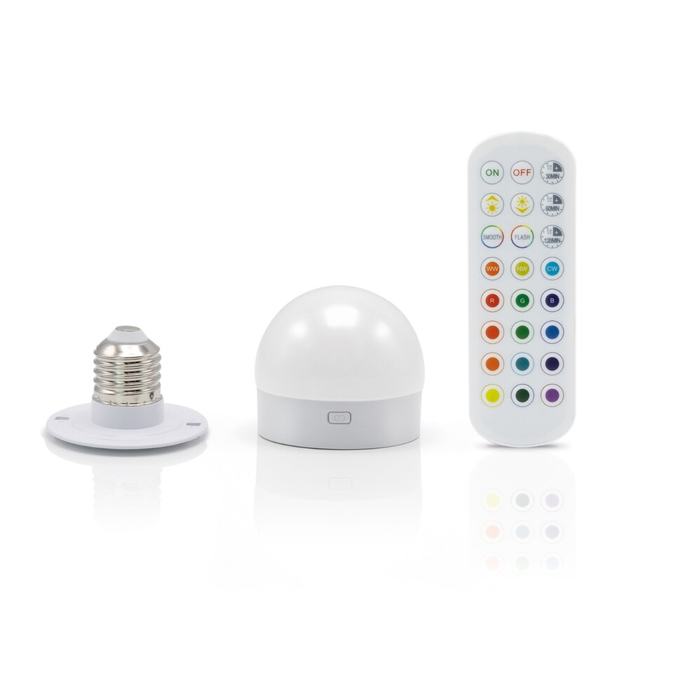 image 1 of Omniance Rechargeable Wireless LED Light with Remote | White