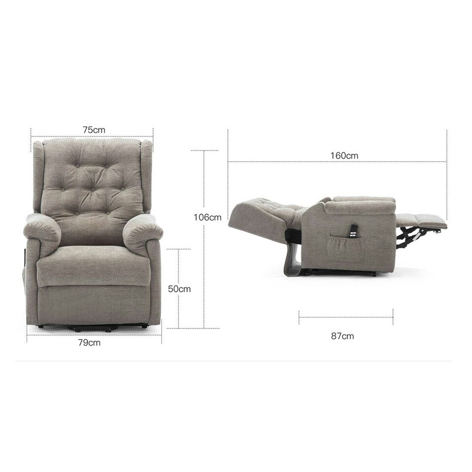 image 1 of Barnsley Fabric Electric Dual Motor Rise Recliner Mobility Armchair (Brown)