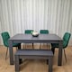 image 8 of Dining Table Set with 4 Chairs and a Bench Dining Room and Kitchen table set of 4 Grey