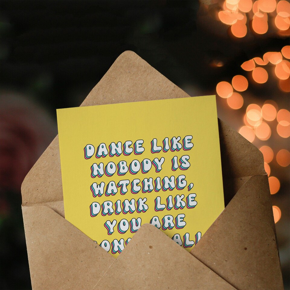 image 1 of Dance Drink Call Sick Tomorrow Party Humour Her Birthday Card