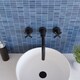 image 3 of Connect Wall Mounted 3 TH Basin Mixer Tap 2 Crosshead Handles Black | Black | Matt Black | 1