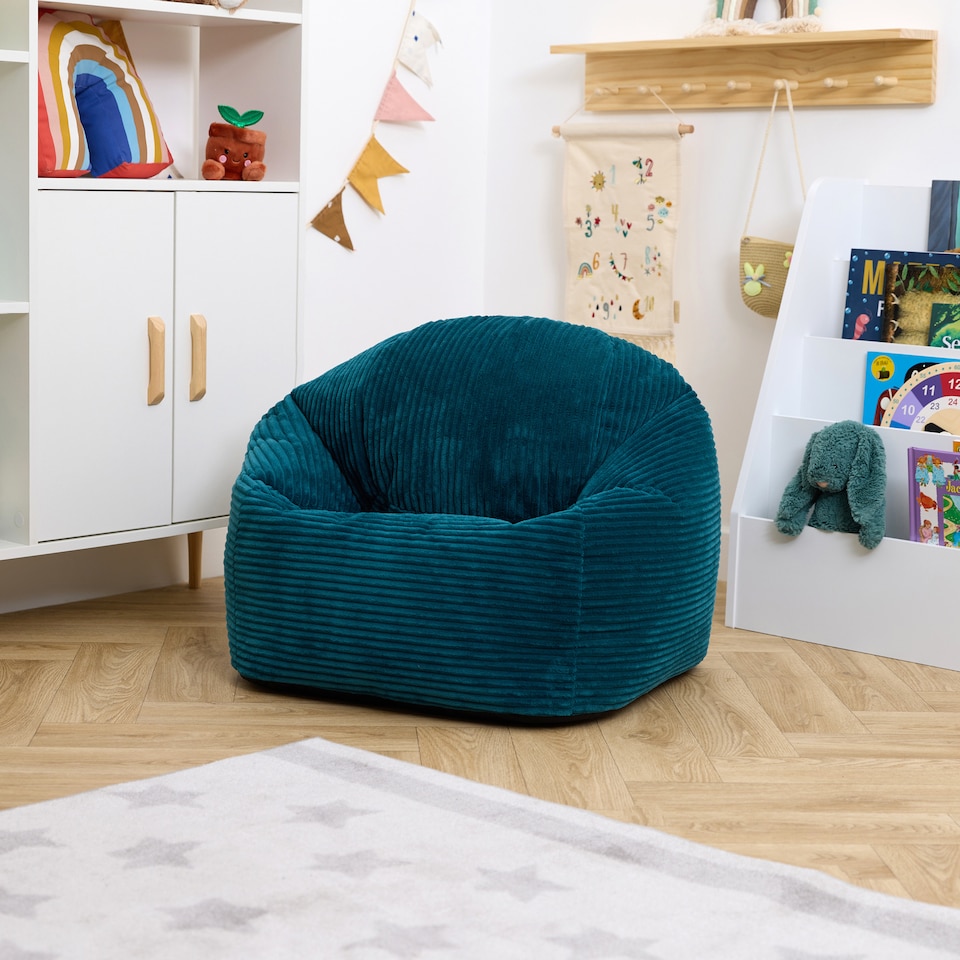 image 1 of Kids High Rest Beanbag Corduroy Teal | Green | Teal | 1