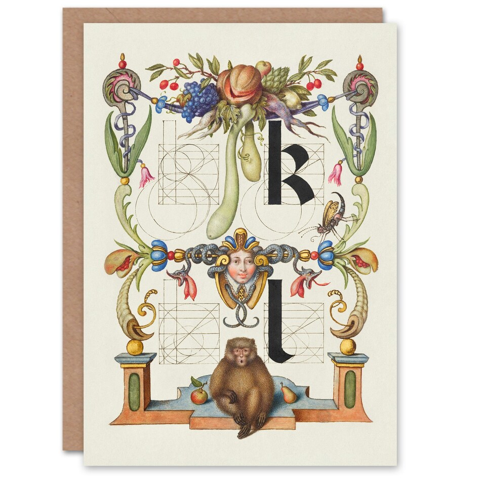 image 1 of Model Book of Calligraphy Art Card Pictorial Letter Guide K and l