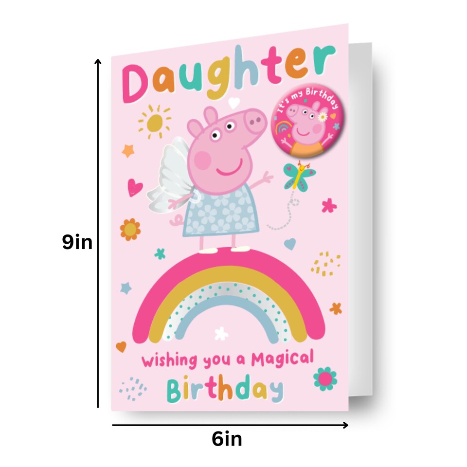 image 1 of Peppa Pig Badge Daughter Birthday Card