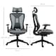 image 3 of Vinsetto Mesh Office Chair for Home with Lumbar Support, 3D Arm