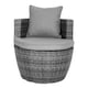 image 7 of Charles Bentley 3 Piece Rattan Stacking Outdoor Patio Furniture Set  - Grey
